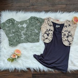 LOT OF 2 crochet cover ups / shrugs